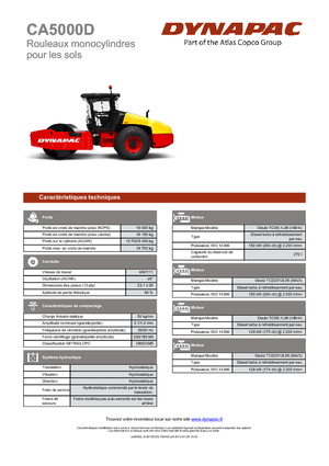Tek silindirli makaralar Dynapac CA 5000 D