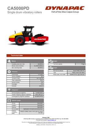 Single-drum Rollers Dynapac CA 5000 PD