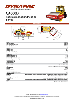Tek silindirli makaralar Dynapac CA 600 D