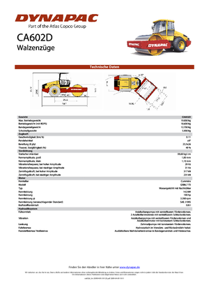 Tek silindirli makaralar Dynapac CA 602 D