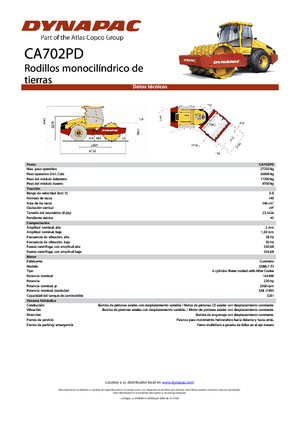 Tek silindirli makaralar Dynapac CA 702 PD