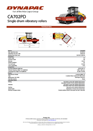 Single-drum Rollers Dynapac CA 702 PD