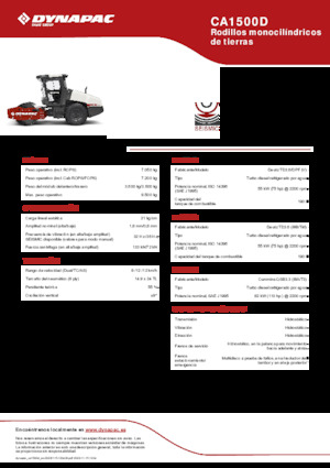 Tek silindirli makaralar Dynapac CA1500D