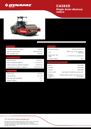 Single-drum Rollers Dynapac CA385D