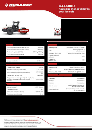 Tek silindirli makaralar Dynapac CA4600D