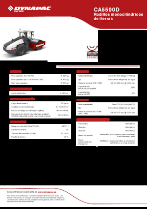 Tek silindirli makaralar Dynapac CA5500D