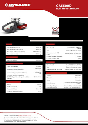 Tek silindirli makaralar Dynapac CA5500D
