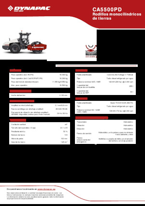 Tek silindirli makaralar Dynapac CA5500PD