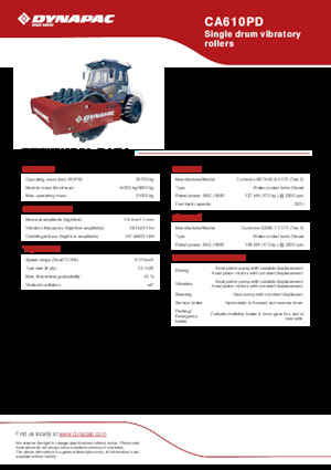 Single-drum Rollers Dynapac CA610PD
