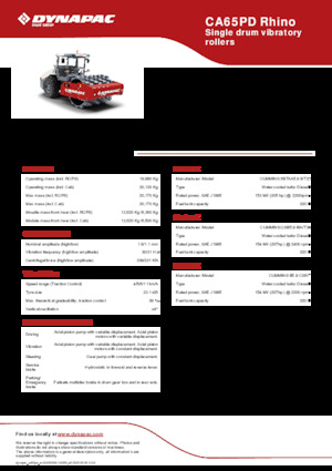 Single-drum Rollers Dynapac CA65PD Rhino