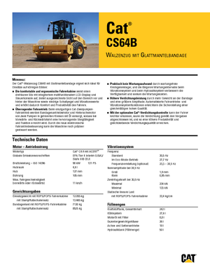 Tek silindirli makaralar Caterpillar CS64B