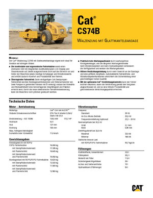 Tek silindirli makaralar Caterpillar CS74B