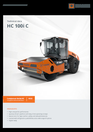 Tek silindirli makaralar Hamm HC 100i C