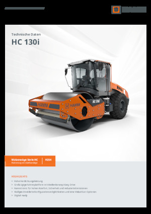 Tek silindirli makaralar Hamm HC 130i