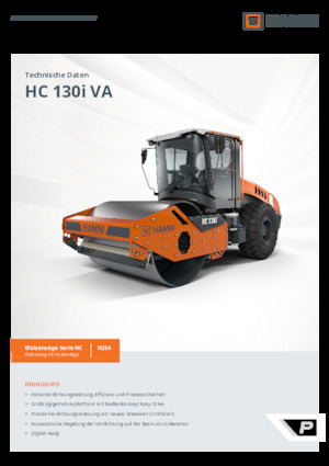 Tek silindirli makaralar Hamm HC 130i VA