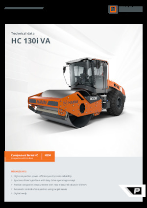 Tek silindirli makaralar Hamm HC 130i VA