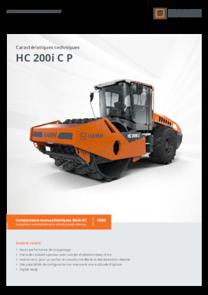 Tek silindirli makaralar Hamm HC 200i C P