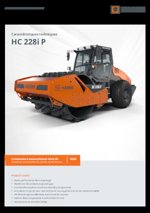 Tek silindirli makaralar Hamm HC 228i P