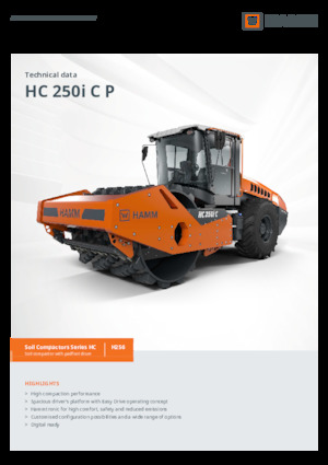 Tek silindirli makaralar Hamm HC 250i C P