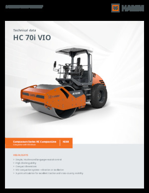 Tek silindirli makaralar Hamm HC 70i VIO