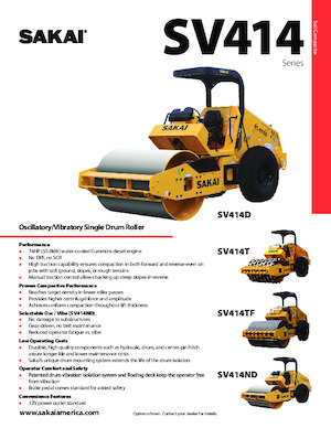 Tek silindirli makaralar Sakai SV414TF