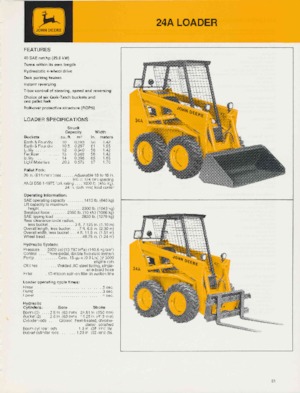 Kızak Dümen Yükleyiciler John Deere Construction 24A