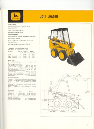 Kızak Dümen Yükleyiciler John Deere Construction JD14