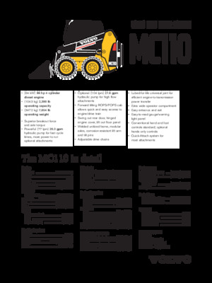 Skid Steer Loaders Volvo MC110