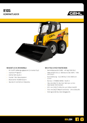 Skid Steer Loaders Gehl R105
