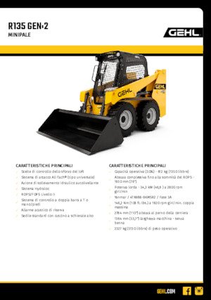 Skid Steer Loaders Gehl R135