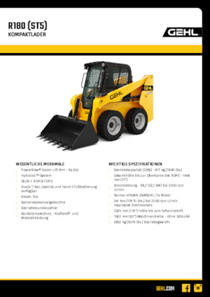 Skid Steer Loaders Gehl R180