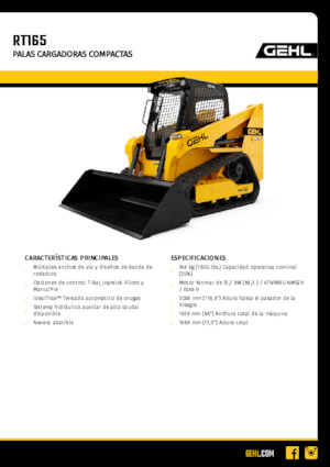 Skid Steer Loaders Gehl RT165