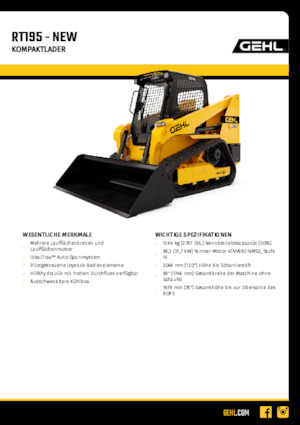 Skid Steer Loaders Gehl RT195