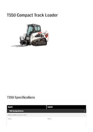 Skid Steer Loaders Bobcat T550