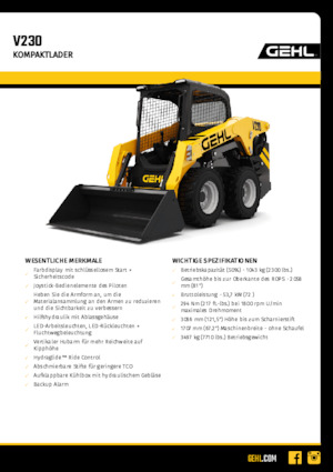 Skid Steer Loaders Gehl V230
