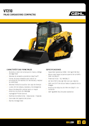 Skid Steer Loaders Gehl VT210