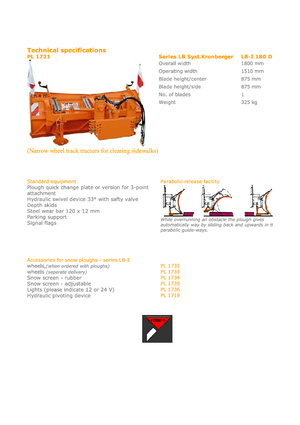 Snowploughs Light-duty Hydrac LB I 180