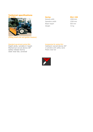 Snowploughs Light-duty Hydrac Mini 150