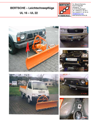 Snowploughs hafif hizmet Bertsche UL 16