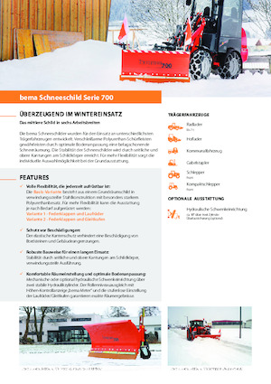 Bahar-flaplı snowploughlar Bema 700/1550