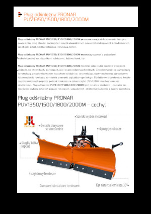 Döner-flaplı karlı tepsi Pronar PUV 1500M