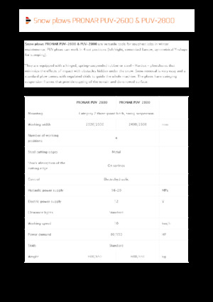 Snowploughs with Swivel-Flaps Pronar PUV 2800