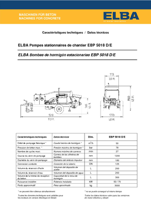 Stationary Concrete Pumps Elba EBP 5018 D