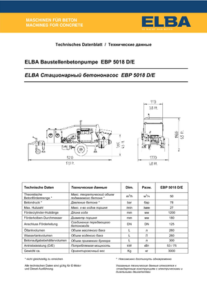 Stationary Concrete Pumps Elba EBP 5018 D