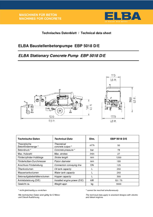Sabit beton pompaları Elba EBP 5018 E