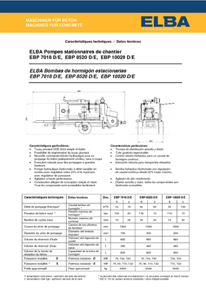 Stationary Concrete Pumps Elba EBP 7018 E