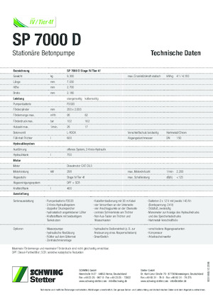 Sabit beton pompaları SCHWING-Stetter SP 7000 D