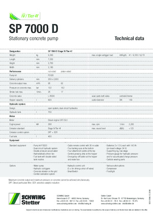 Sabit beton pompaları SCHWING-Stetter SP 7000 D