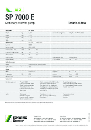 Sabit beton pompaları SCHWING-Stetter SP 7000 E