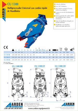 Çelik hurda kesici Arden CU 1300 CF